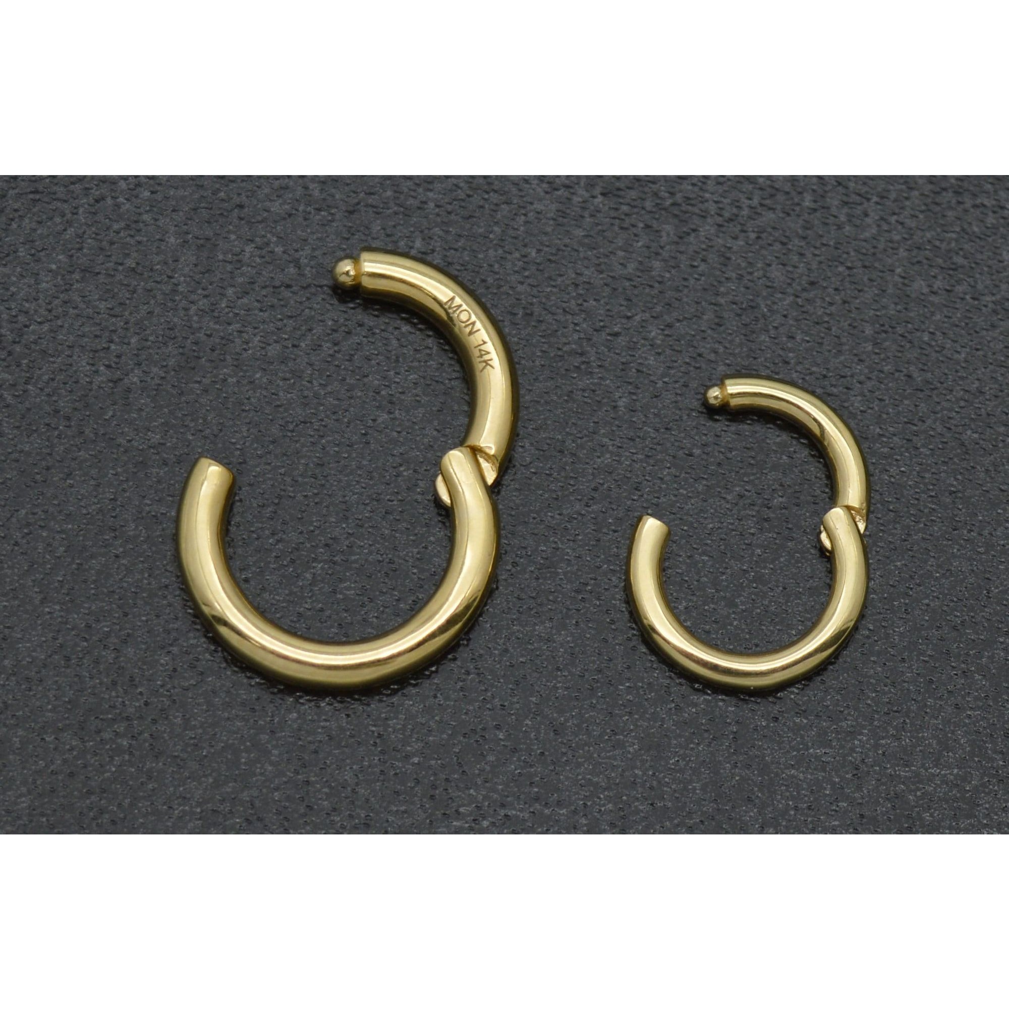 Real 14k Solid Yellow Gold Shiny Connector Circle Lock Extenders Set Sizes S L